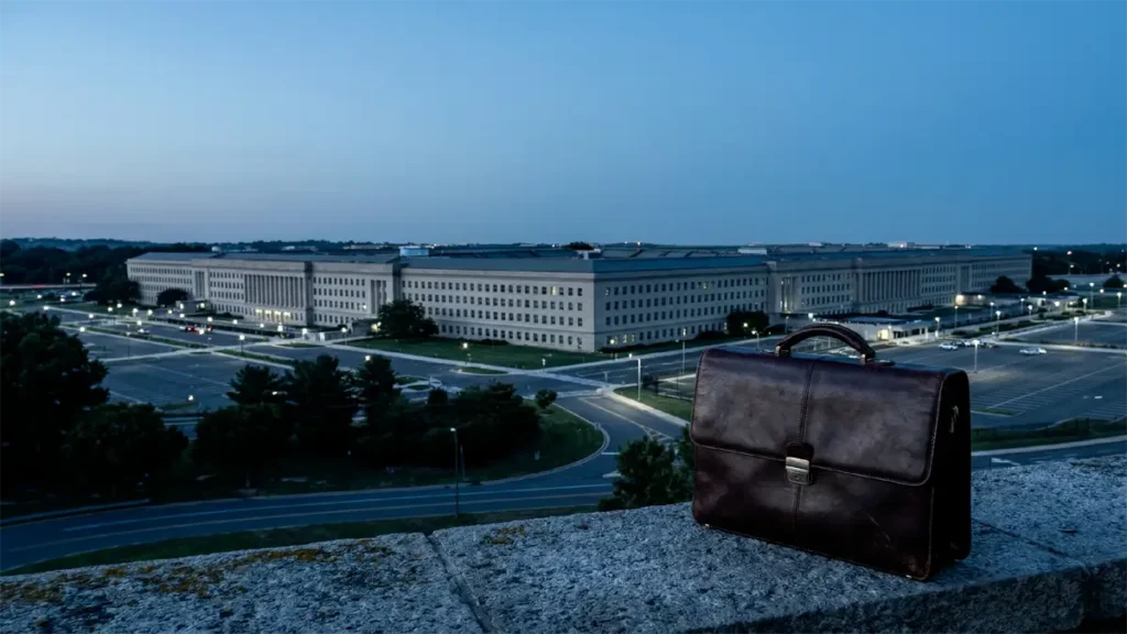 The Pentagon building seen from a distance, symbolizing U.S. defense institutional authority and scrutiny.