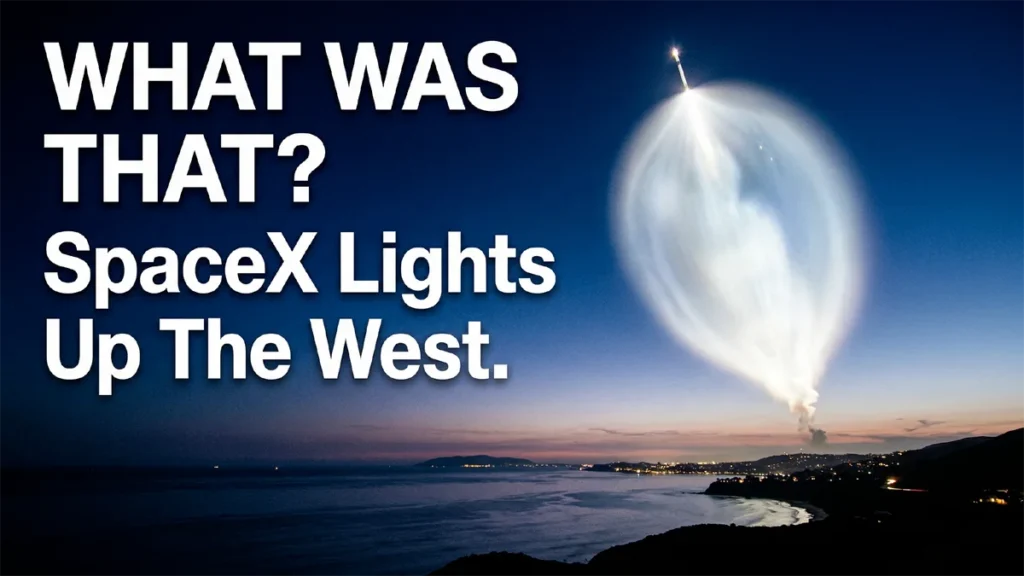 SpaceX's Falcon 9 launched 25 Starlink satellites on April 7, 2026, creating a stunning "space jellyfish" glow visible across the West Coast.